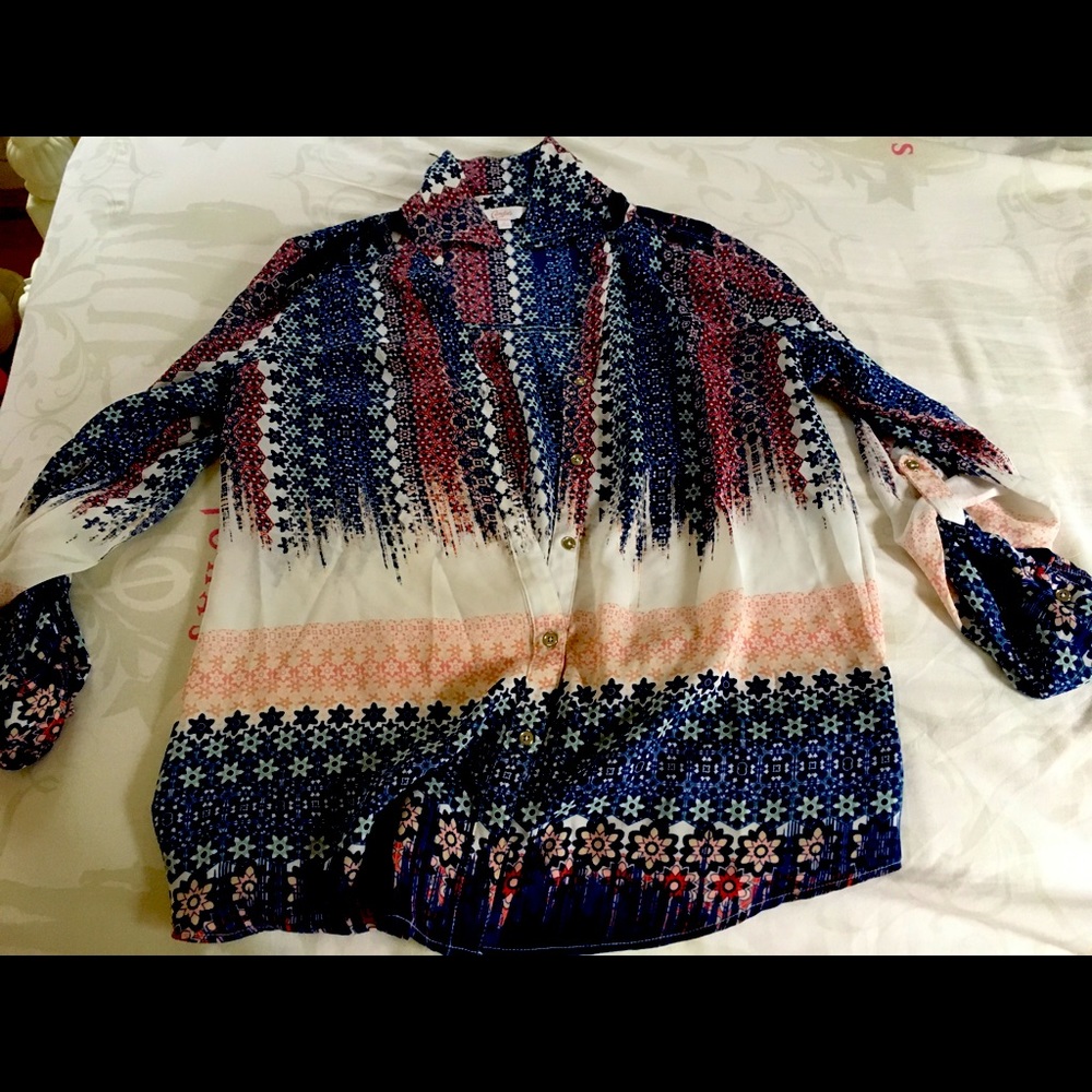 Floral button down blouse
